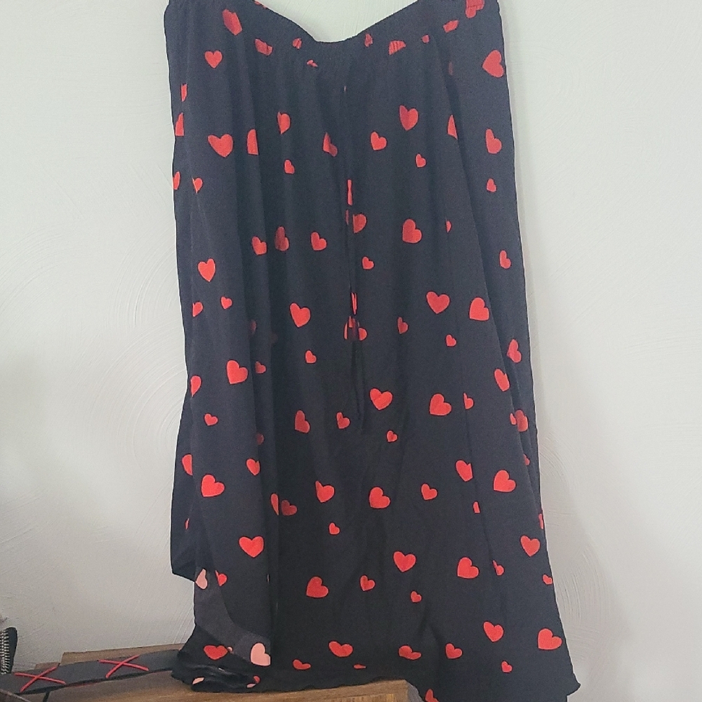SHEIN Black Skirt with Red Accents